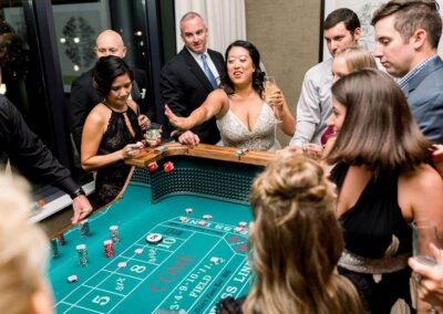 Craps Table with a bride playing