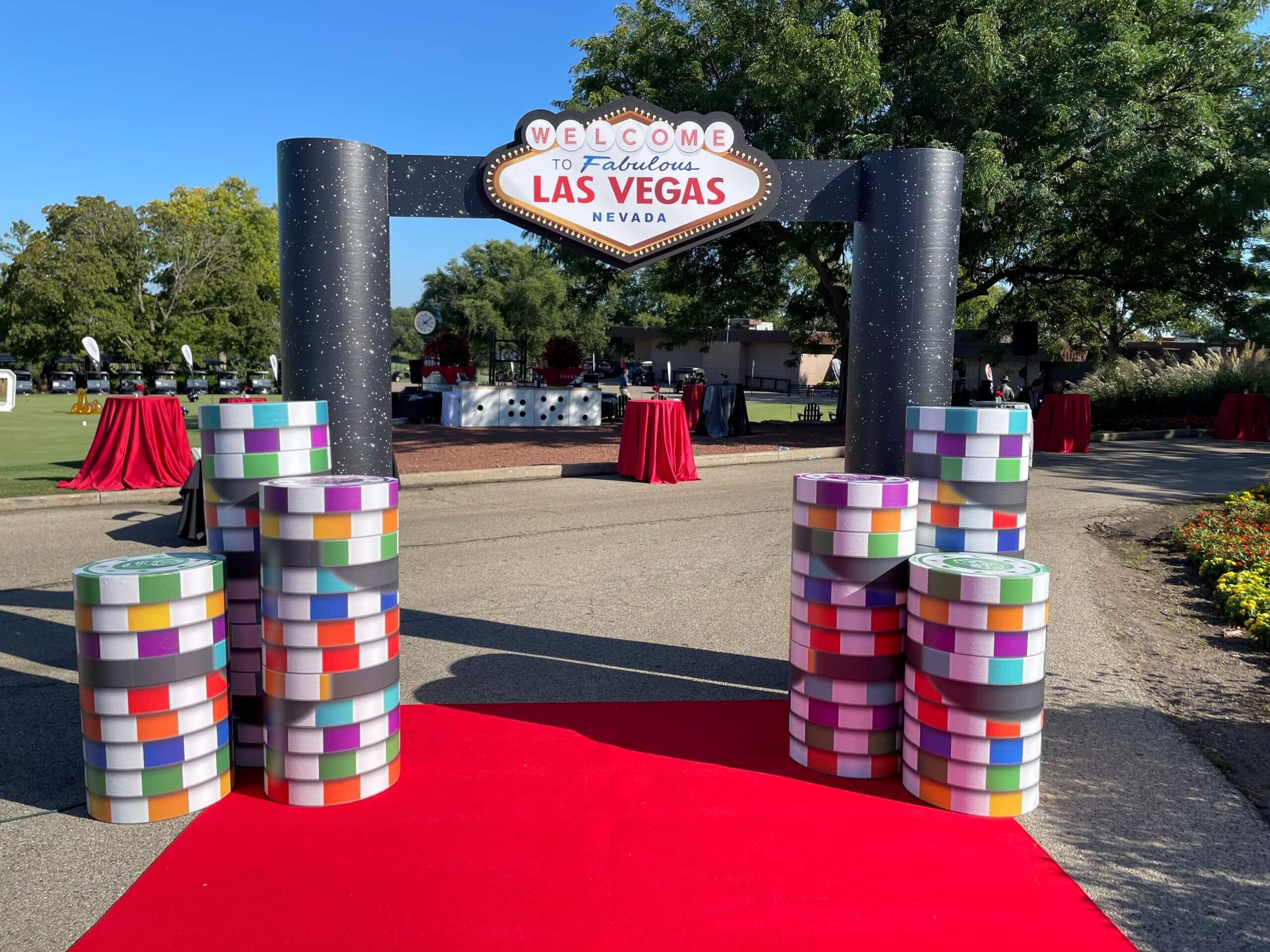Archway Outdoors Welcome to Las Vegas Backdrop for Casino Parties