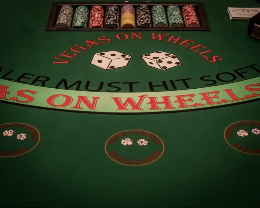 Blackjack table rental at a casino night