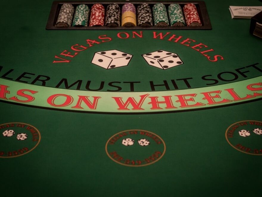 Blackjack table at a Milwaukee corporate casino Party
