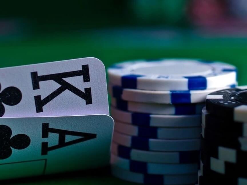 Poker table at a casino night in Milwaukee